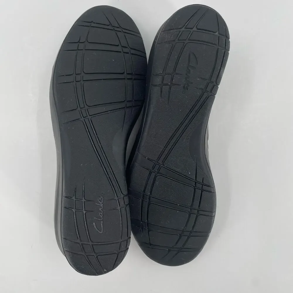 Clark’s Women’s‎ Suttyn Walk Wedge Slip-On Shoes, Black, Sz. 7M Comfort Office